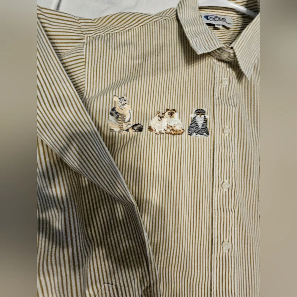 Vintage Las Olas Wearable Art W/ 7 Glitter Eyed Persian And Other Cats - Picture 12 of 16